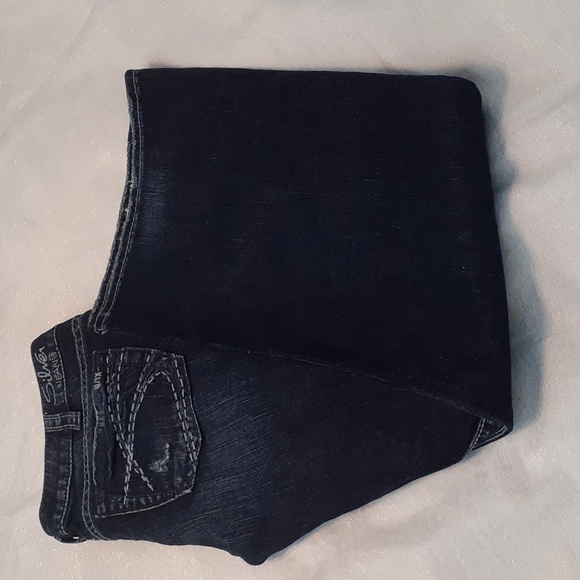 🛍Silver Jeans,Tuesday, Sz 30 straight leg distressed low rise blue  jeans.    … - Picture 10 of 13